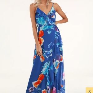 Maxi floral wrap dress